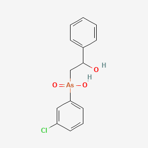 (m-Chlorophenyl)hydroxy(beta-hydroxyphenethyl)arsine oxide