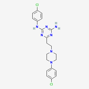 1,3,5-Triazine-2,4-diamine, N-(4-chlorophenyl)-6-(2-(4-(4-chlorophenyl)-1-piperazinyl)ethyl)-