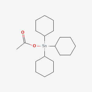 molecular formula C20H36O2Sn B14718843 Stannane, acetoxytricyclohexyl- CAS No. 13121-71-6