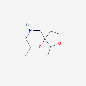 molecular formula C9H17NO2 B1471894 1,7-Dimethyl-2,6-dioxa-9-azaspiro[4.5]decane CAS No. 1544360-60-2