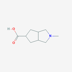 molecular formula C9H15NO2 B1471895 2-Methyloctahydrocyclopenta[c]pyrrole-5-carboxylic acid CAS No. 1506571-37-4