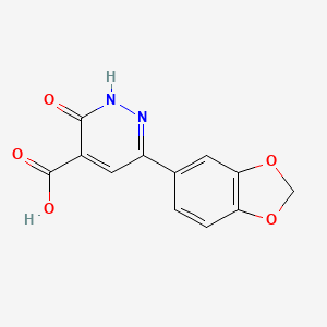 molecular formula C12H8N2O5 B1471897 6-(Benzo[d][1,3]dioxol-5-yl)-3-oxo-2,3-dihydropyridazine-4-carboxylic acid CAS No. 1523488-97-2