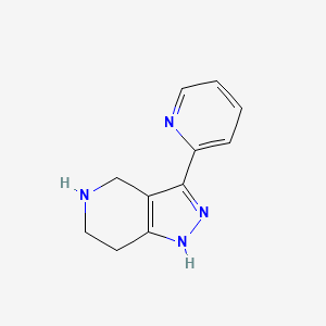 molecular formula C11H12N4 B1471909 3-(pyridin-2-yl)-4,5,6,7-tetrahydro-1H-pyrazolo[4,3-c]pyridine CAS No. 1511194-62-9