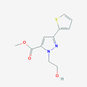 methyl 1-(2-hydroxyethyl)-3-(thiophen-2-yl)-1H-pyrazole-5-carboxylate
