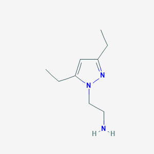 molecular formula C9H17N3 B1471914 2-(3,5-二乙基-1H-吡唑-1-基)乙胺 CAS No. 1519134-96-3