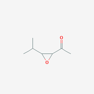 molecular formula C7H12O2 B14719172 1-[3-(Propan-2-yl)oxiran-2-yl]ethan-1-one CAS No. 18150-99-7