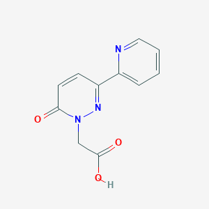 molecular formula C11H9N3O3 B1471918 2-[6-Oxo-3-(pyridin-2-yl)-1,6-dihydropyridazin-1-yl]acetic acid CAS No. 1503793-64-3
