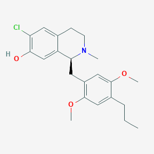 B147193 6-Chloro-1-(2,5-dimethoxy-4-propylbenzyl)-7-hydroxy-2-methyl-1,2,3,4-tetrahydroisoquinoline CAS No. 139485-39-5