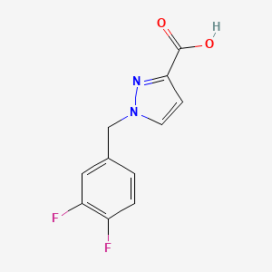 molecular formula C11H8F2N2O2 B1471939 1-(3,4-Difluorobenzyl)-1H-pyrazole-3-carboxylic acid CAS No. 1546389-02-9