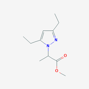 molecular formula C11H18N2O2 B1471947 methyl 2-(3,5-diethyl-1H-pyrazol-1-yl)propanoate CAS No. 1552040-22-8