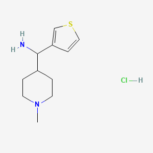 molecular formula C11H19ClN2S B1471956 (1-Methylpiperidin-4-yl)(thiophen-3-yl)methanamine hydrochloride CAS No. 1824269-90-0