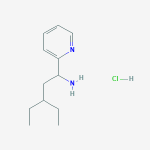 molecular formula C12H21ClN2 B1471960 3-Ethyl-1-(pyridin-2-yl)pentan-1-amine hydrochloride CAS No. 1864058-59-2