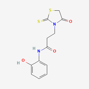 molecular formula C12H12N2O3S2 B1471968 N-(2-羟苯基)-3-(4-氧代-2-硫代噻唑烷-3-基)丙酰胺 CAS No. 1279692-50-0