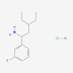molecular formula C13H21ClFN B1471970 3-Ethyl-1-(3-fluorophenyl)pentan-1-amine hydrochloride CAS No. 1864057-62-4