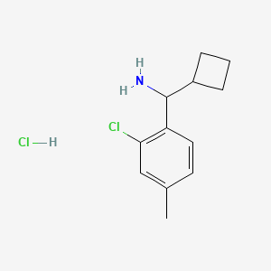 molecular formula C12H17Cl2N B1471975 (2-氯-4-甲基苯基)(环丁基)甲胺盐酸盐 CAS No. 2098087-07-9