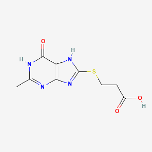 3-[(2-methyl-6-oxo-6,7-dihydro-3H-purin-8-yl)sulfanyl]propanoic acid