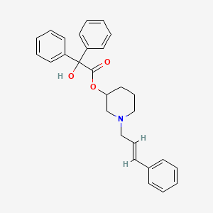 [1-[(E)-3-phenylprop-2-enyl]piperidin-3-yl] 2-hydroxy-2,2-diphenylacetate