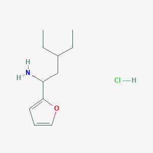 molecular formula C11H20ClNO B1471993 盐酸3-乙基-1-(呋喃-2-基)戊-1-胺 CAS No. 1864059-93-7