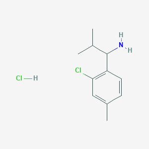molecular formula C11H17Cl2N B1472010 1-(2-Chloro-4-methylphenyl)-2-methylpropan-1-amine hydrochloride CAS No. 2097950-05-3