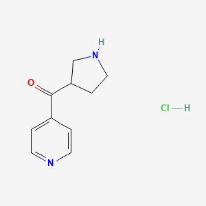 molecular formula C10H13ClN2O B1472037 Pyridin-4-yl(pyrrolidin-3-yl)methanone hydrochloride CAS No. 1822800-90-7