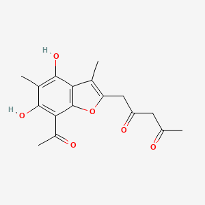 2,4-Pentanedione, 1-(7-acetyl-4,6-dihydroxy-3,5-dimethyl-2-benzofuranyl)-