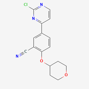 5-(2-Chloropyrimidin-4-yl)-2-tetrahydropyran-4-yloxy-benzonitrile