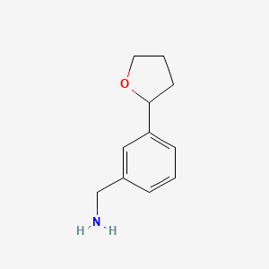 molecular formula C11H15NO B1472057 (3-(四氢呋喃-2-基)苯基)甲胺 CAS No. 1781622-12-5
