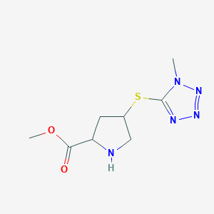 methyl 4-((1-methyl-1H-tetrazol-5-yl)thio)pyrrolidine-2-carboxylate