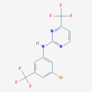 molecular formula C12H6BrF6N3 B1472071 N-[3-bromo-5-(trifluoromethyl)phenyl]-4-(trifluoromethyl)pyrimidin-2-amine CAS No. 1312535-13-9
