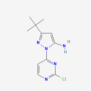 molecular formula C11H14ClN5 B1472074 5-tert-Butyl-2-(2-chloro-pyrimidin-4-yl)-2H-pyrazol-3-ylamine CAS No. 1443245-95-1