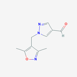 molecular formula C10H11N3O2 B1472082 1-(3,5-Dimethylisoxazol-4-ylmethyl)-1H-pyrazole-4-carbaldehyde CAS No. 1082065-96-0