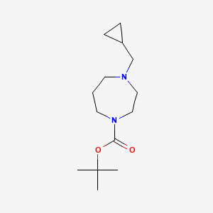 molecular formula C14H26N2O2 B1472088 Tert-butyl 4-(cyclopropylmethyl)-1,4-diazepane-1-carboxylate CAS No. 884199-30-8