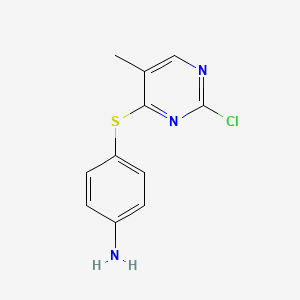 molecular formula C11H10ClN3S B1472093 4-[(2-Chloro-5-methylpyrimidin-4-yl)thio]aniline CAS No. 1042129-35-0