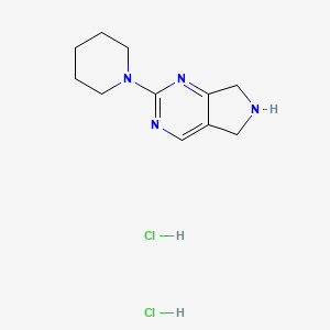 molecular formula C11H18Cl2N4 B1472099 2-(piperidin-1-yl)-6,7-dihydro-5H-pyrrolo[3,4-d]pyrimidine dihydrochloride CAS No. 1864014-71-0