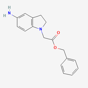 molecular formula C17H18N2O2 B1472105 Benzyl 2-(5-aminoindolin-1-yl)acetate CAS No. 1431565-91-1