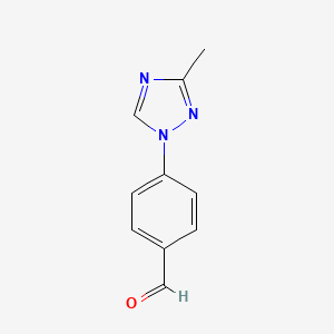 molecular formula C10H9N3O B1472107 4-(3-Methyl-1H-1,2,4-triazol-1-yl)benzaldehyde CAS No. 1338256-02-2