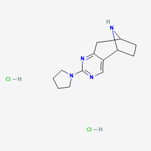 molecular formula C13H20Cl2N4 B1472108 2-(pyrrolidin-1-yl)-6,7,8,9-tetrahydro-5H-5,8-epiminocyclohepta[d]pyrimidine dihydrochloride CAS No. 1864060-64-9