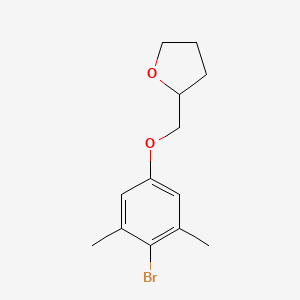 molecular formula C13H17BrO2 B1472117 2-((4-Bromo-3,5-dimethylphenoxy)methyl)tetrahydrofuran CAS No. 1458652-63-5