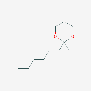 molecular formula C11H22O2 B14721249 1,3-Dioxane, 2-hexyl-2-methyl- CAS No. 5702-46-5