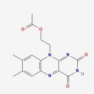 molecular formula C16H16N4O4 B14721262 7,8-Dimethyl-10-(2'-acetoxyethyl)isoalloxazine CAS No. 6266-58-6