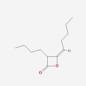 molecular formula C12H20O2 B14721270 (4E)-3-butyl-4-pentylideneoxetan-2-one 