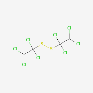 molecular formula C4H2Cl8S2 B14721287 1,1,2,2-Tetrachloro-1-(1,1,2,2-tetrachloroethyldisulfanyl)ethane CAS No. 6303-20-4