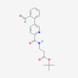 molecular formula C20H22N2O4 B1472130 Tert-butyl 3-(5-(2-formylphenyl)picolinamido)propanoate CAS No. 1415129-28-0
