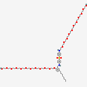 molecular formula C71H122N2O25S B14721317 32-{2-[(4-{4-[(32-Hydroxy-3,6,9,12,15,18,21,24,27,30-decaoxadotriacontan-1-yl)amino]benzene-1-sulfonyl}anilino)methyl]-4-octylphenoxy}-3,6,9,12,15,18,21,24,27,30-decaoxadotriacontan-1-ol CAS No. 6317-86-8