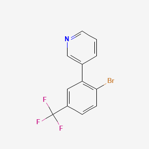 molecular formula C12H7BrF3N B1472132 3-(2-Bromo-5-(trifluoromethyl)phenyl)pyridine CAS No. 1443377-31-8
