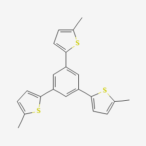 molecular formula C21H18S3 B14721359 Thiophene, 2,2',2''-(1,3,5-benzenetriyl)tris[5-methyl- CAS No. 13792-96-6