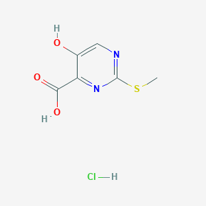 molecular formula C6H7ClN2O3S B1472140 5-Hydroxy-2-methylsulfanyl-pyrimidine-4-carboxylic acid hydrochloride CAS No. 1414959-05-9