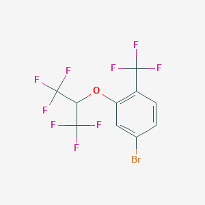 molecular formula C10H4BrF9O B1472144 4-Bromo-2-(1,1,1,3,3,3-hexafluoropropan-2-yloxy)-1-(trifluoromethyl)benzene CAS No. 1713162-75-4