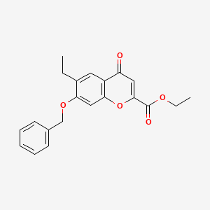 molecular formula C21H20O5 B14721463 Ethyl 7-(benzyloxy)-6-ethyl-4-oxo-4h-chromene-2-carboxylate CAS No. 6345-77-3