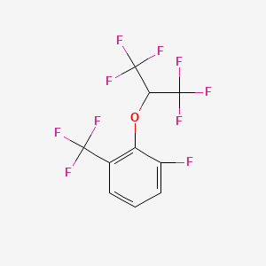 molecular formula C10H4F10O B1472151 1-Fluoro-2-(1,1,1,3,3,3-hexafluoropropan-2-yloxy)-3-(trifluoromethyl)benzene CAS No. 1779122-21-2